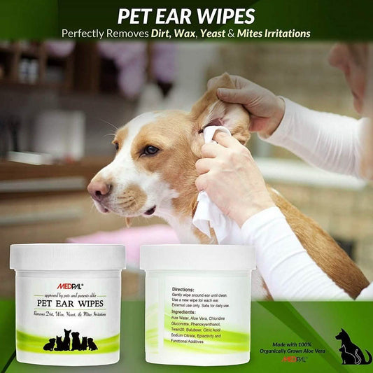 MedPal Cleaning Wipes for Dogs and Cats Prevent Ear Infections DailySale