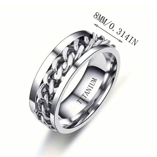 Men's 8mm Titanium Steel Ring DailySale