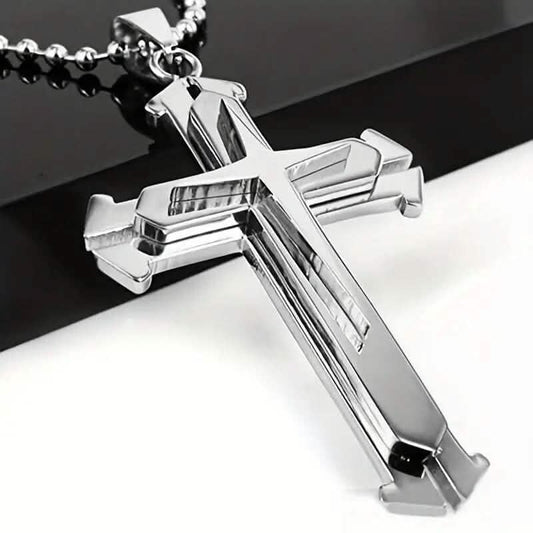 Men's Fashion Cross Dominance Guardian Multi Layer Necklace DailySale