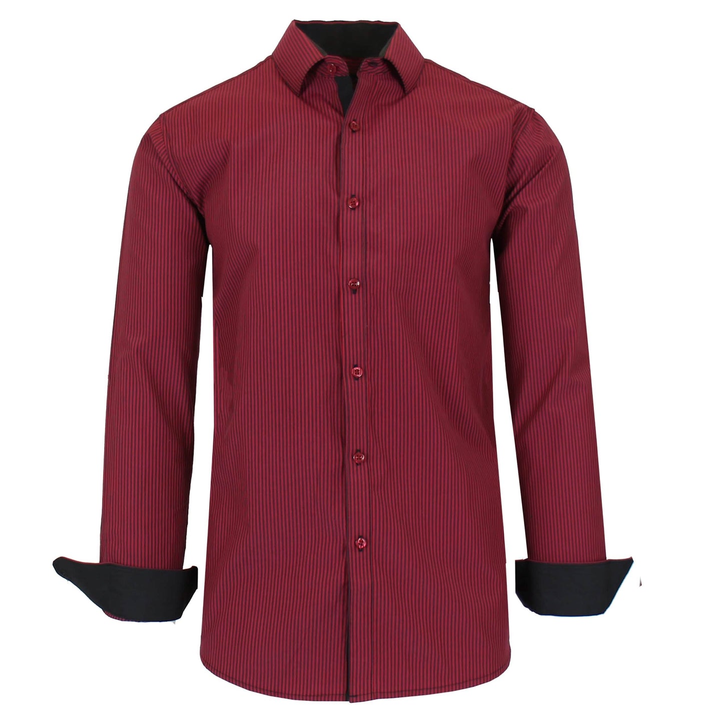 Men's Long Sleeve Slim Fitting Gingham Pattern Dress Shirts DailySale