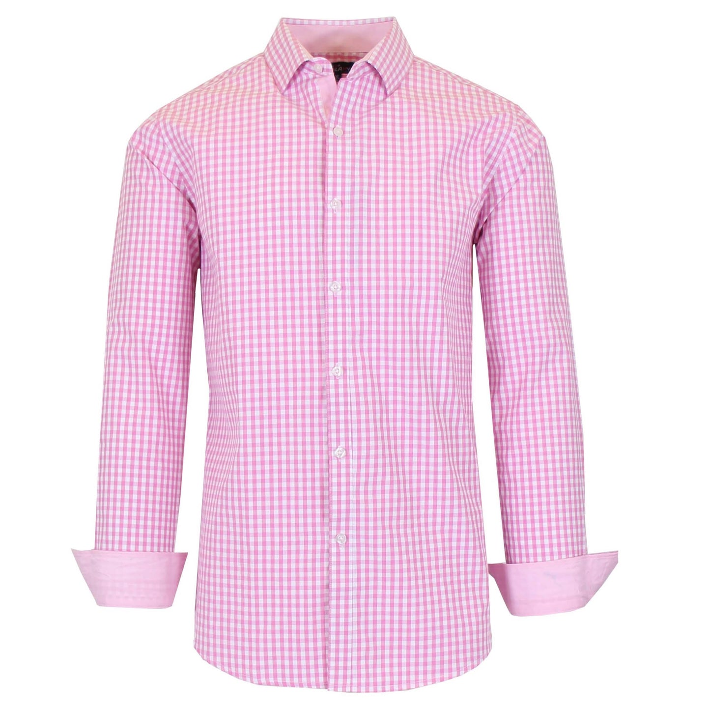 Men's Long Sleeve Slim Fitting Gingham Pattern Dress Shirts DailySale