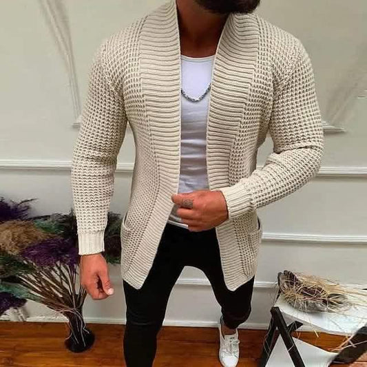Men's Ribbed Knit Solid Color Sweater Cardigan DailySale