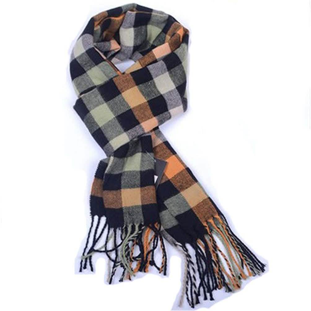 Men's Scarves Classic Arrival Winter Plaid Scarf Tassel Edge DailySale