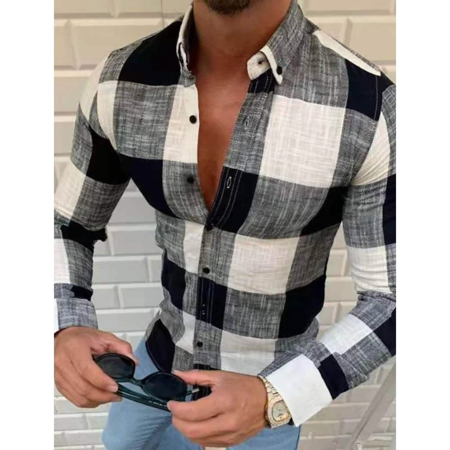Men's Shirt Bishop Sleeve Collar Shirt DailySale