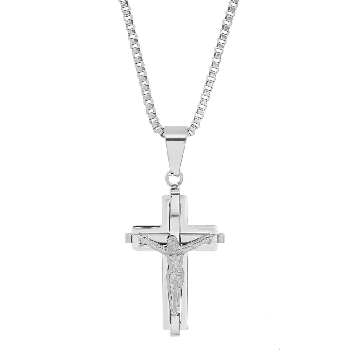 Men's Stainless Steel Crucifix Pendant DailySale