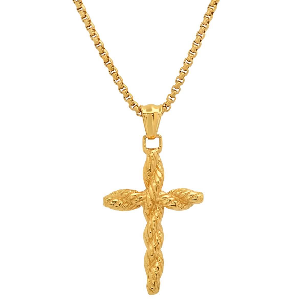 Men's Stainless Steel Twisted Rope Cross Pendant DailySale