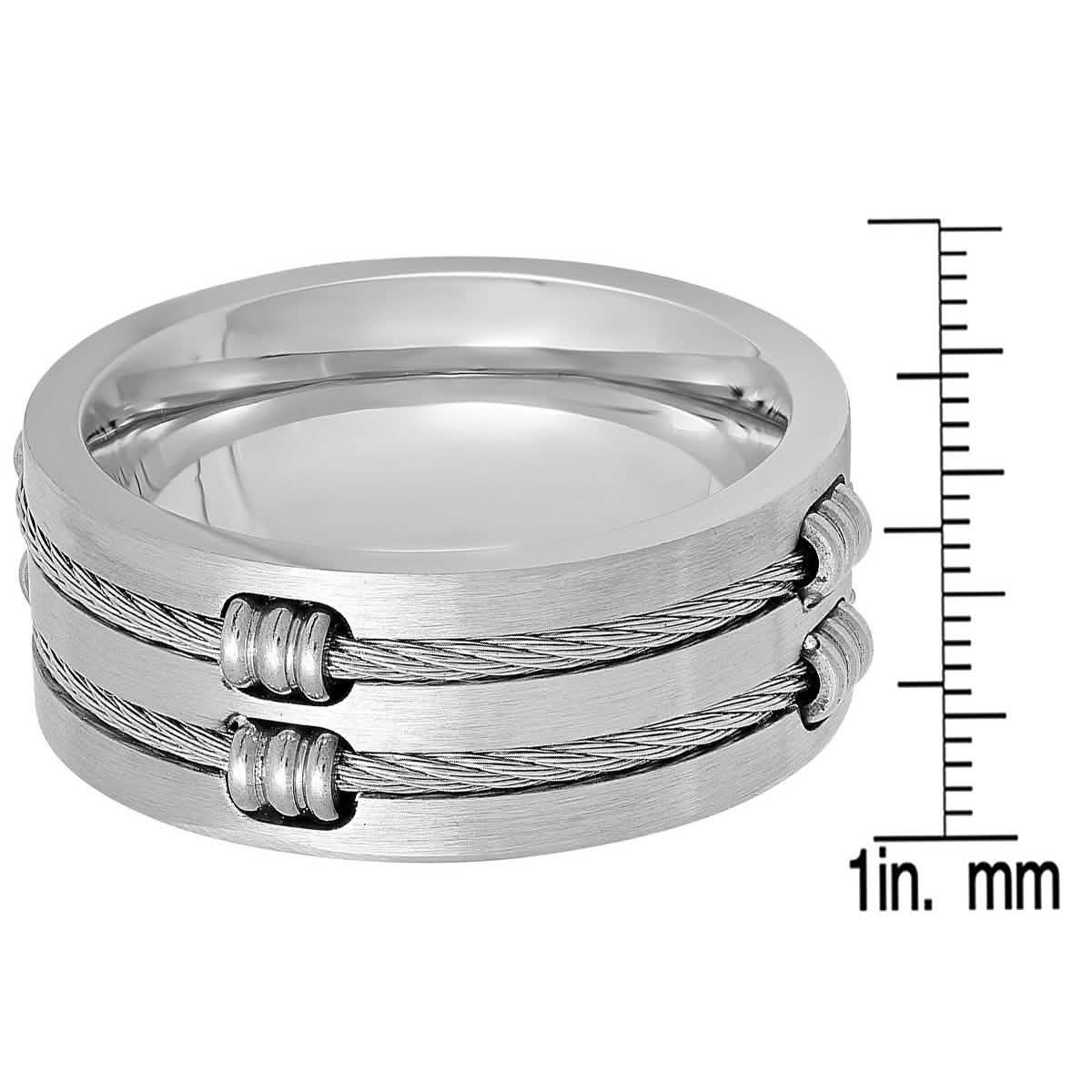 Men's Stainless Steel Wire Inlay Ring DailySale