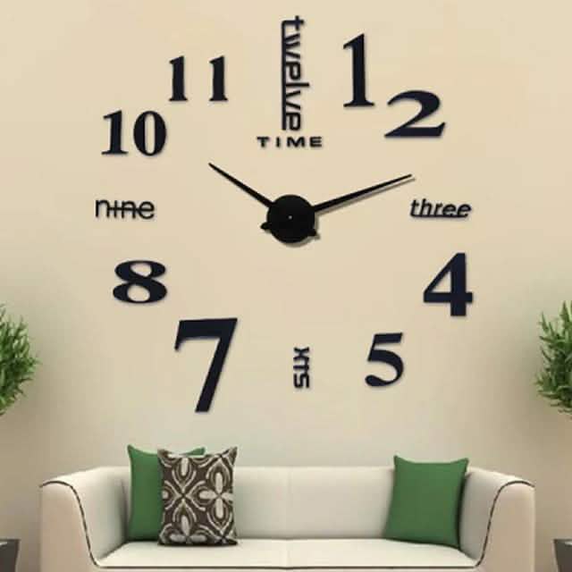 Modern Acrylic Wall Clock Digital Brushed Steel DailySale