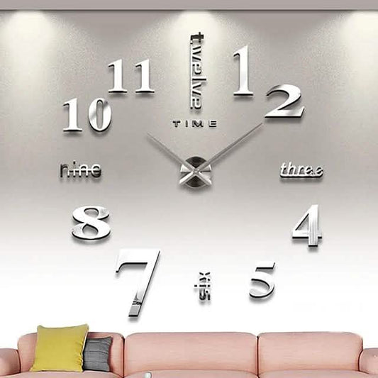 Modern Acrylic Wall Clock Digital Brushed Steel DailySale