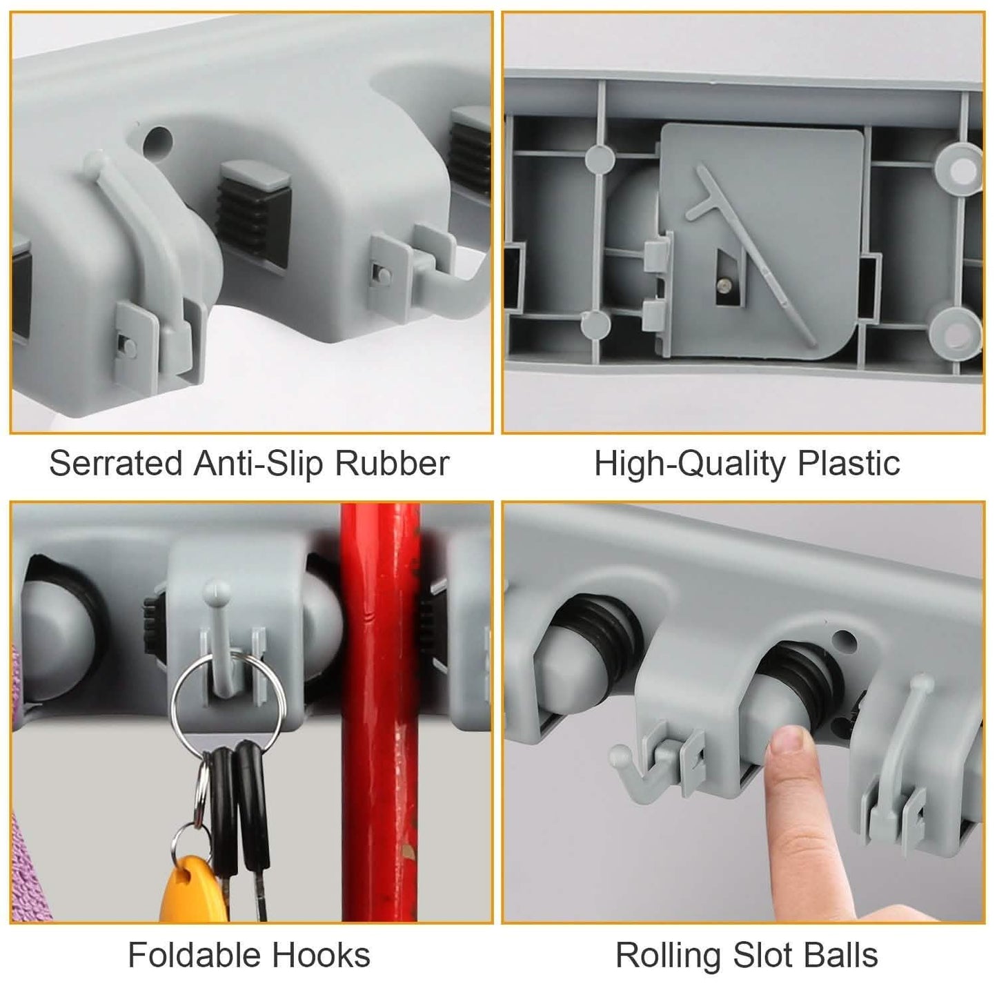 Mop Holder Wall Mount Hanger Organizer Storage DailySale