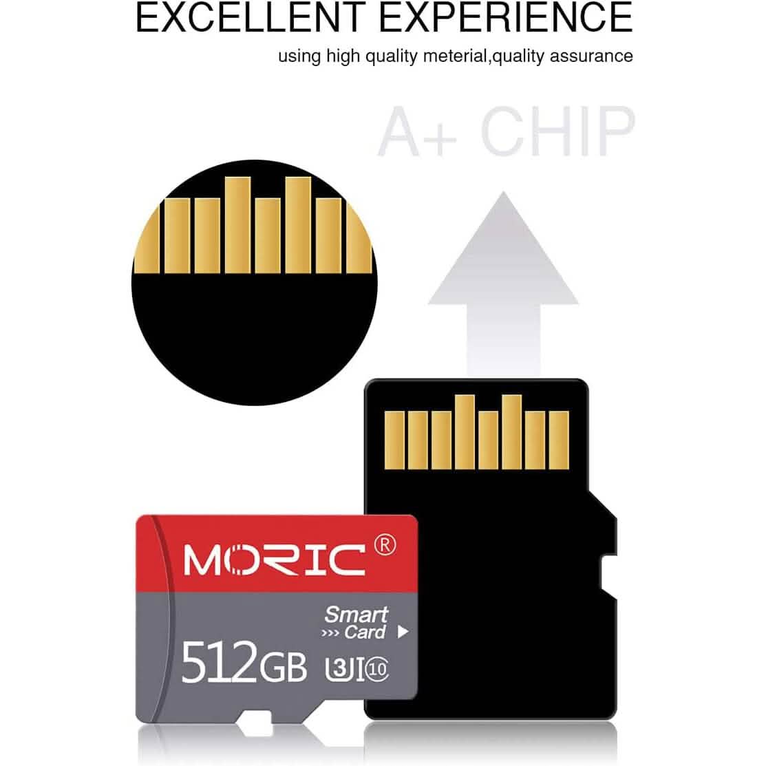 Moric 512GB Micro SD Card Fast Speed MicroSDXC UHS-I Memory Card (Refurbished) DailySale