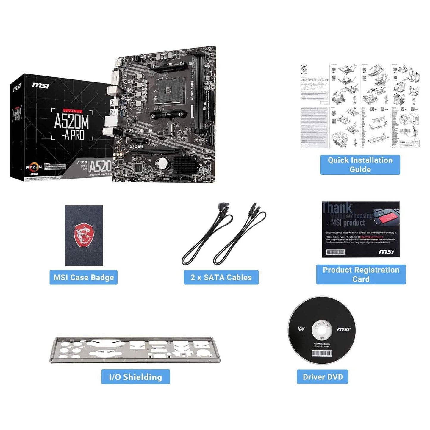 MSI A520M-A PRO Gaming Motherboard (Refurbished) DailySale