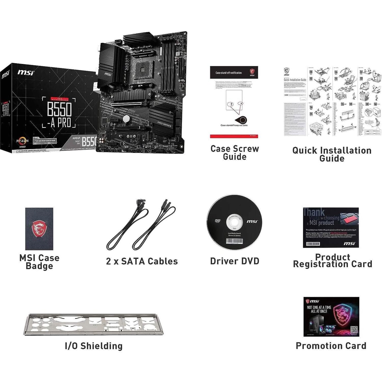 MSI B550-A PRO ProSeries Motherboard (AMD AM4, DDR4, PCIe 4.0, SATA 6Gb/s, M.2, USB 3.2 Gen 2, HDMI/DP, ATX) (Refurbished) DailySale
