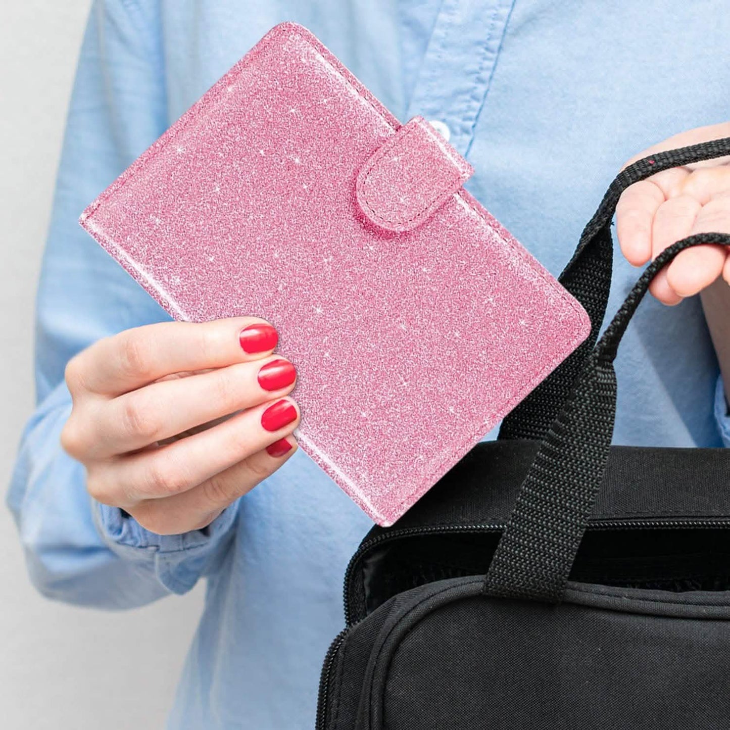 Multi Function Glitter Bling RFID Passport Organizer With CDC Vaccination Card Holder DailySale