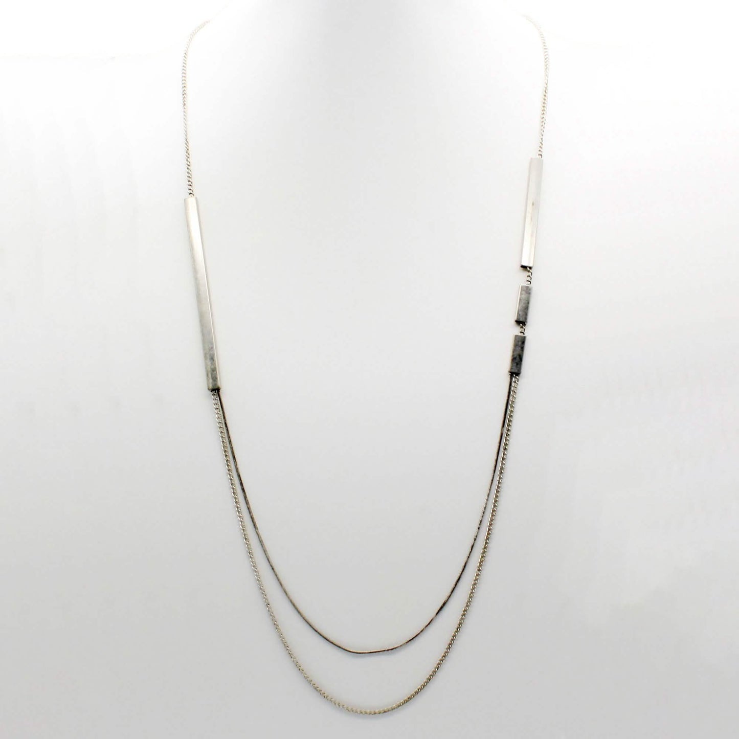 Multi-Layer Silver Bar Necklace DailySale