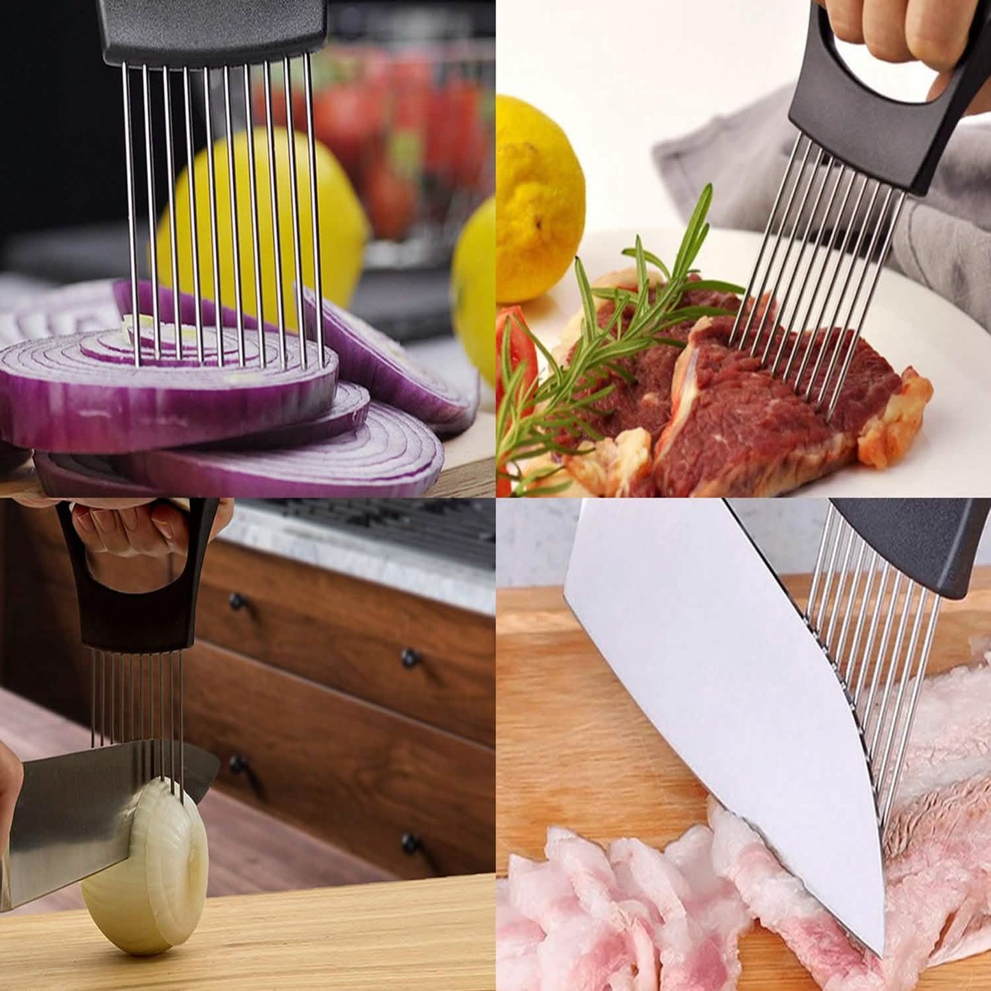 Multipurpose Stainless Steel Assistant Vegetable and Meat Slicer Holder DailySale