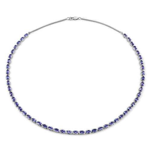 10.00 Carat Genuine Tanzanite .925 Sterling Silver Necklace Bids.com