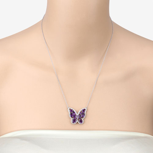 4.32 Carat Genuine Amethyst .925 Sterling Silver Necklace Bids.com