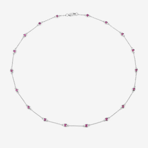 2.34 Carat Genuine Ruby .925 Sterling Silver Necklace Bids.com