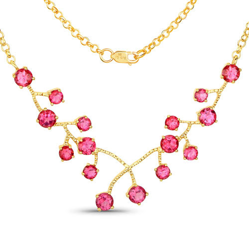 7.92 Carat Genuine Pink Topaz .925 Sterling Silver Necklace Bids.com