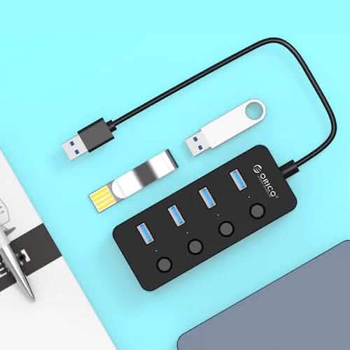 ORICO Splitter 4-Port USB 3.0 Faceup Design Hub DailySale