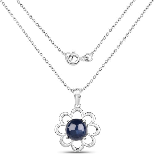 4.65 Carat Genuine Blue Sapphire .925 Sterling Silver Pendant Bids.com