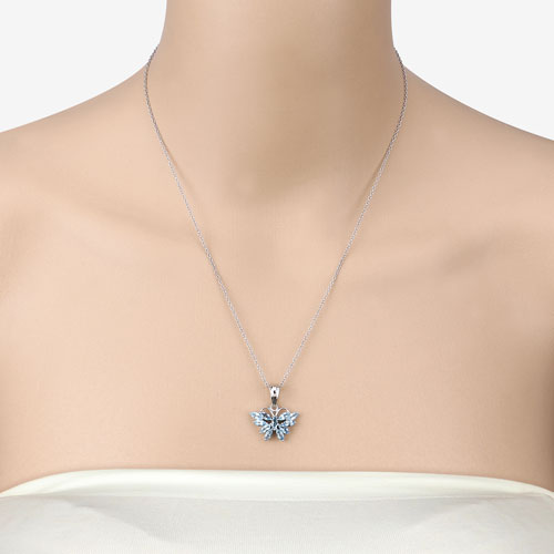 1.76 Carat Genuine Swiss Blue Topaz .925 Sterling Silver Pendant Bids.com