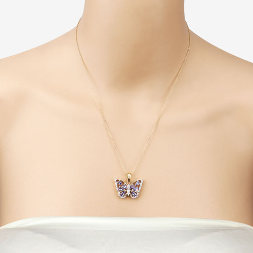 1.75 Carat Genuine Tanzanite and White Zircon .925 Sterling Silver Pendant Bids.com