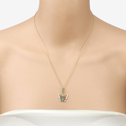 0.72 Carat Genuine Emerald and White Zircon .925 Sterling Silver Pendant Bids.com