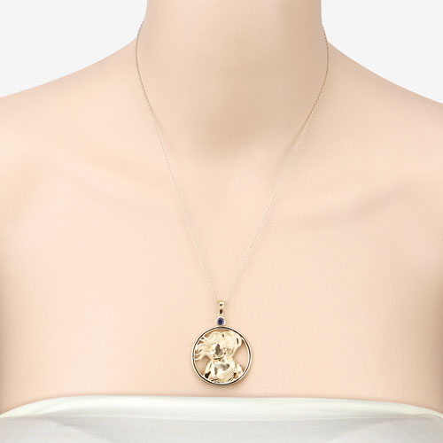 0.27 Carat Genuine Blue Sapphire .925 Sterling Silver Pendant Bids.com
