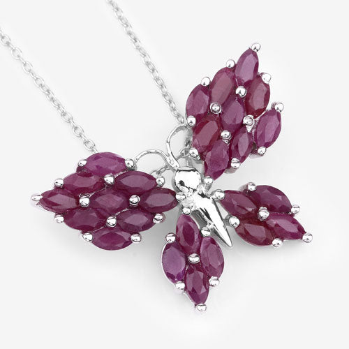 3.12 Carat Genuine Ruby .925 Sterling Silver Pendant Bids.com