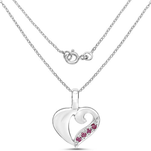 0.18 Carat Genuine Ruby .925 Sterling Silver Pendant Bids.com