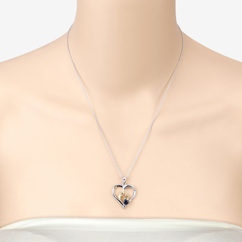 0.50 Carat Genuine Blue Sapphire .925 Sterling Silver Pendant Bids.com