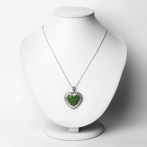 4.62 Carat Genuine Chrome Diopside .925 Sterling Silver Pendant Bids.com