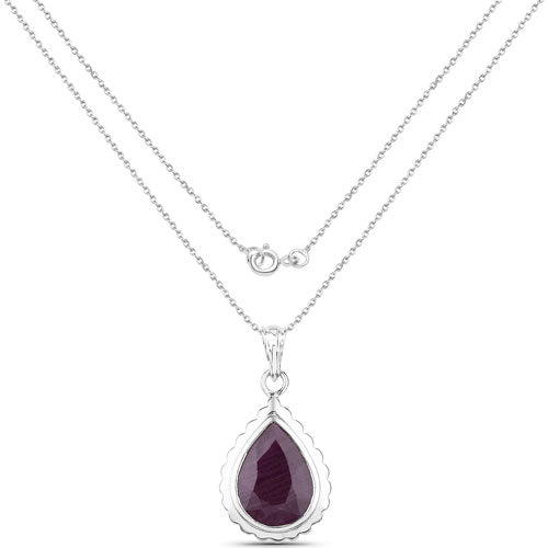 14.10 Carat Genuine Ruby .925 Sterling Silver Pendant Bids.com