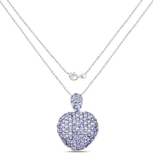 6.01 Carat Genuine Tanzanite .925 Sterling Silver Pendant Bids.com