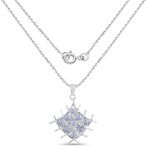 0.90 Carat Genuine Tanzanite .925 Sterling Silver Pendant Bids.com