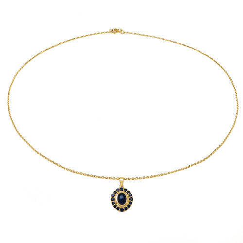 3.02 Carat Genuine Blue Sapphire .925 Sterling Silver Pendant Bids.com