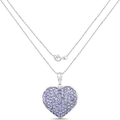 4.86 Carat Genuine Tanzanite .925 Sterling Silver Pendant Bids.com