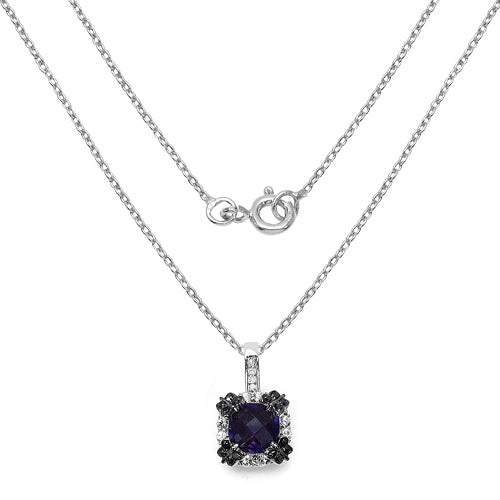 2.38 Carat Genuine Multi Stone .925 Sterling Silver Pendant Bids.com