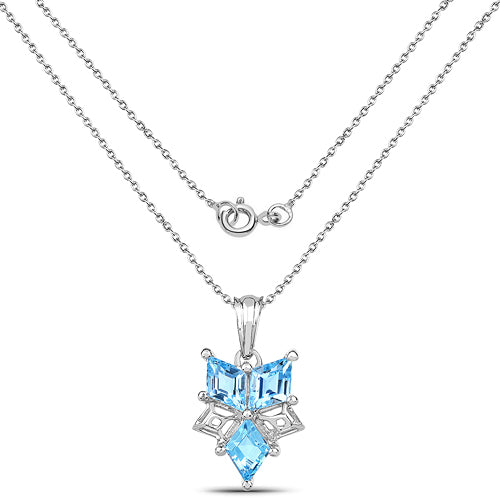 4.65 Carat Genuine Blue Topaz .925 Sterling Silver Pendant Bids.com