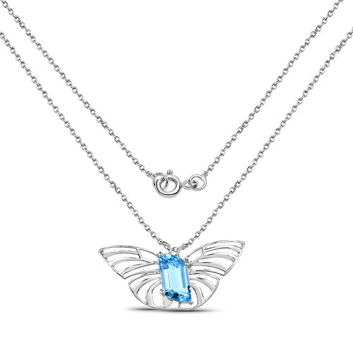 10.62 Carat Genuine Swiss Blue Topaz .925 Sterling Silver Pendant Bids.com