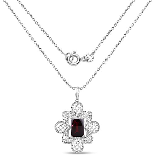 8.00 Carat Genuine Garnet .925 Sterling Silver Pendant Bids.com