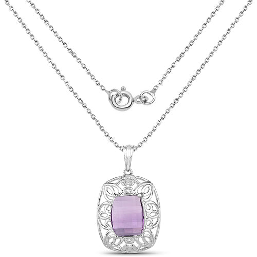 7.30 Carat Genuine Amethyst .925 Sterling Silver Pendant Bids.com