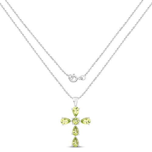 2.24 Carat Genuine Peridot .925 Sterling Silver Pendant Bids.com