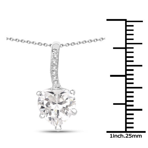 4.46 Carat Genuine White Cubic Zirconia .925 Sterling Silver Pendant Bids.com