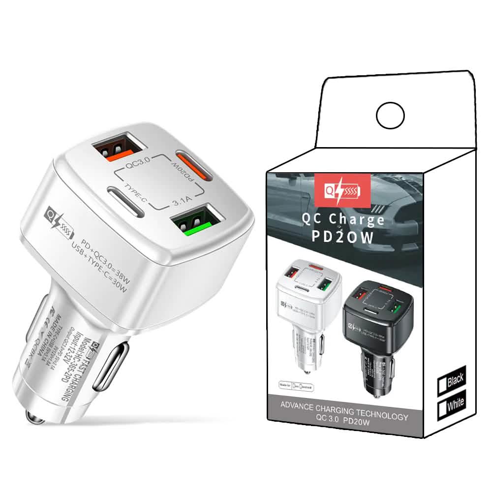 PBG 4 Port Car Charger 2 PD Ports and 2 USB Ports DailySale