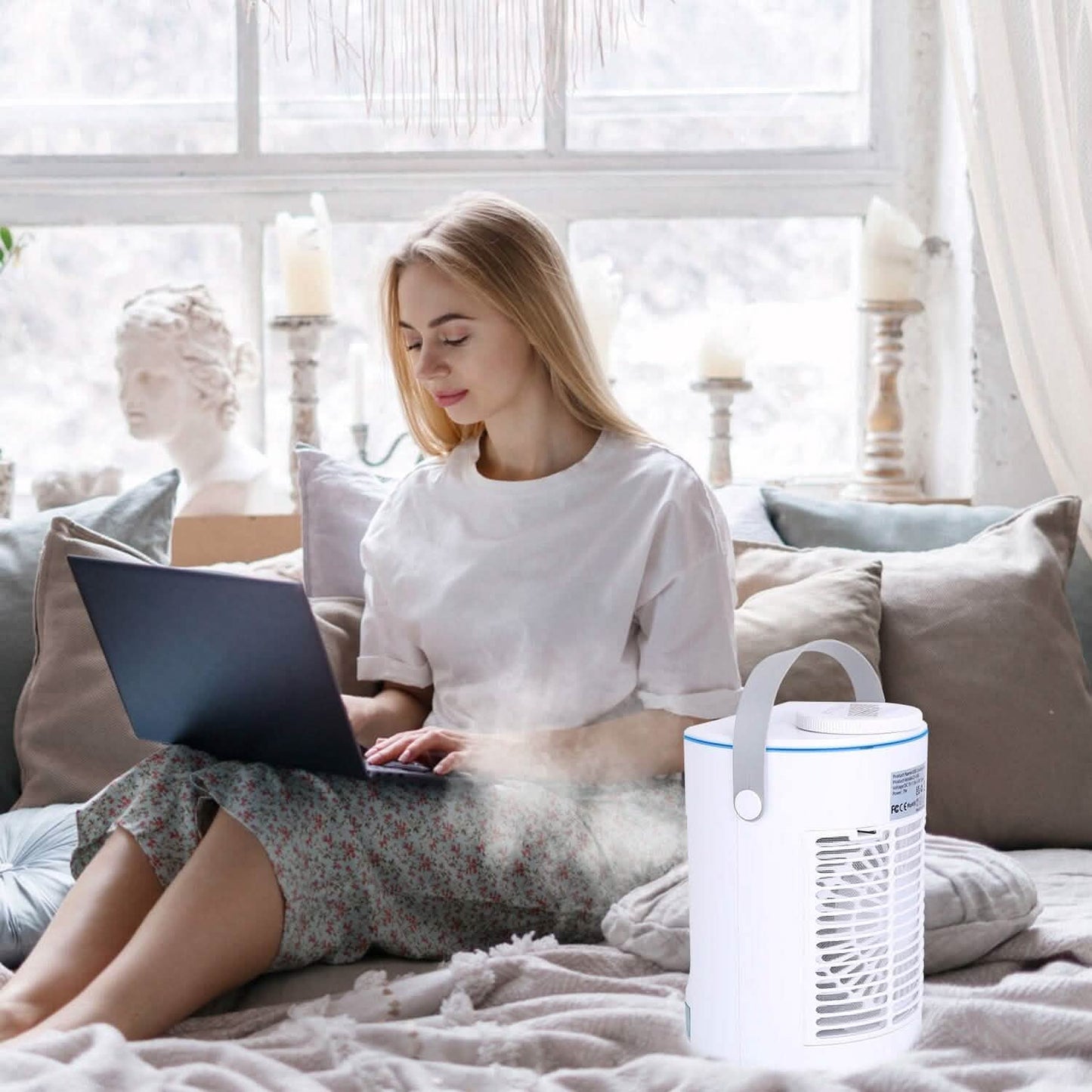 Portable Air Conditioner Fan Evaporative Humidifier 3 Speed Spray DailySale