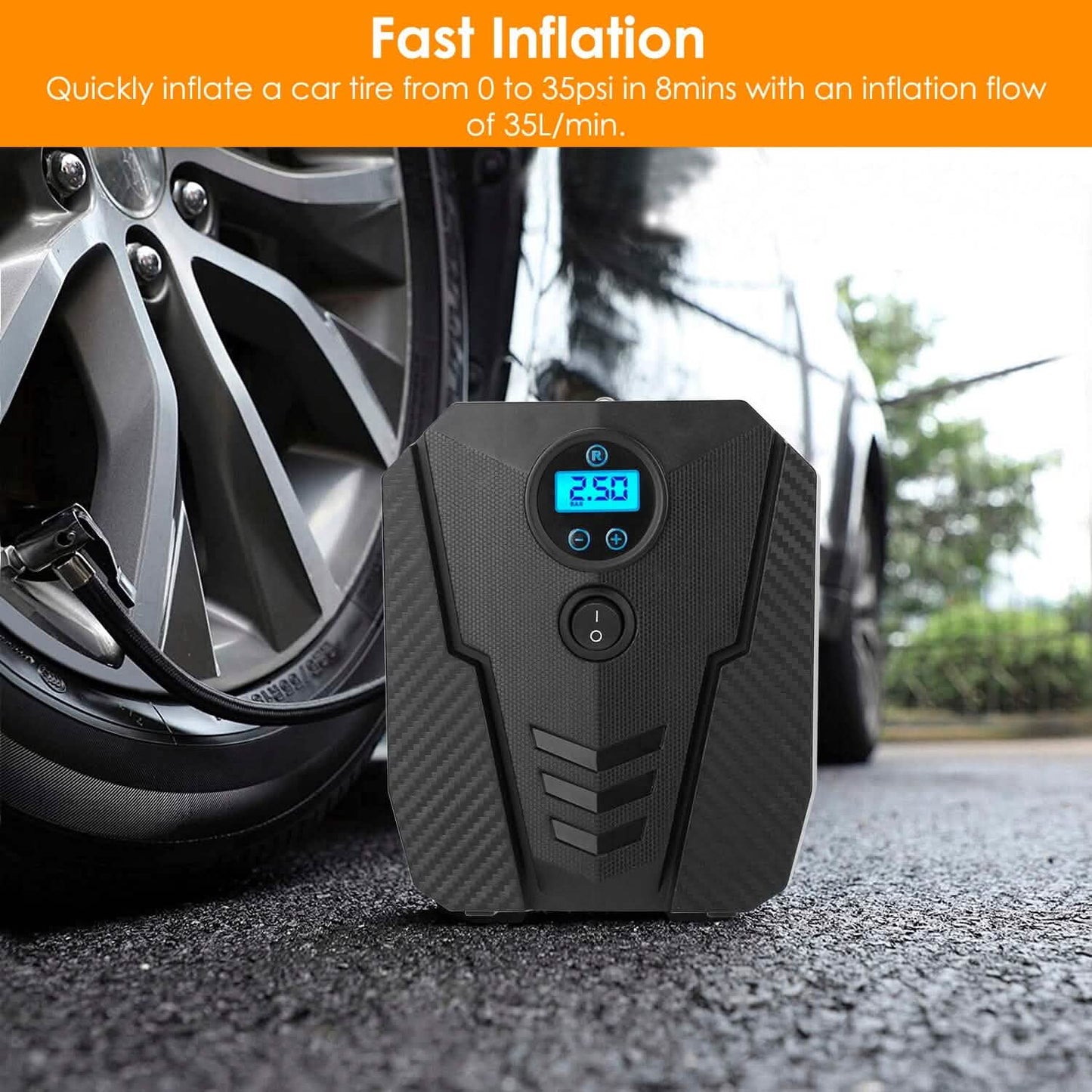 Portable Car Tire Inflator DC 12V Digital Car Air Pump Compressor DailySale