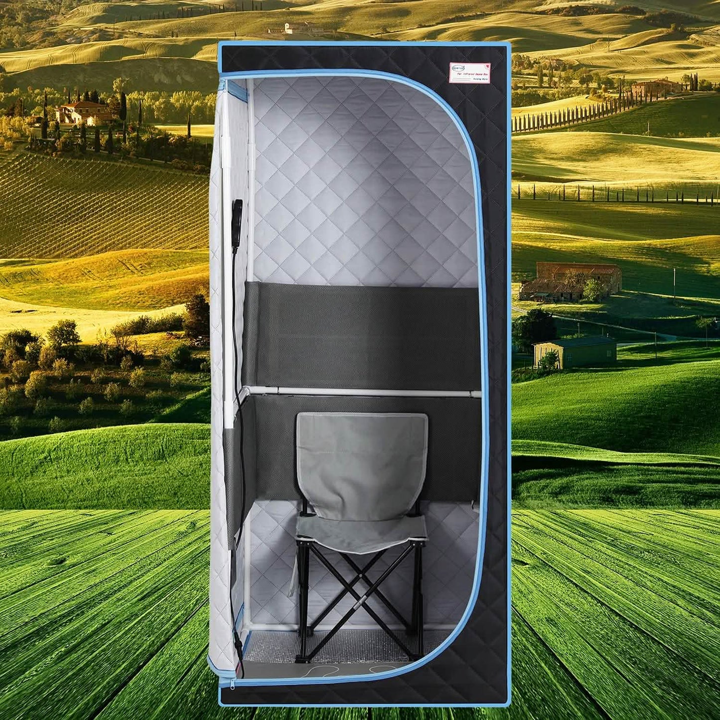 Portable Sauna Tent with Heating Foot Pad and Portable Chair DailySale